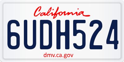 CA license plate 6UDH524