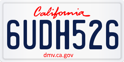CA license plate 6UDH526