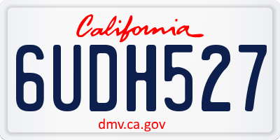 CA license plate 6UDH527