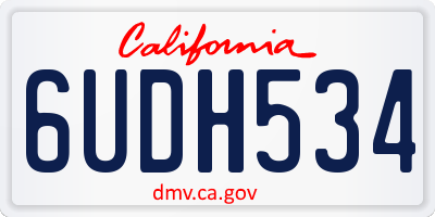 CA license plate 6UDH534