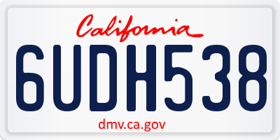 CA license plate 6UDH538