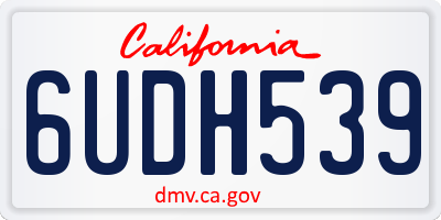 CA license plate 6UDH539