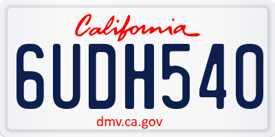 CA license plate 6UDH540