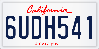CA license plate 6UDH541