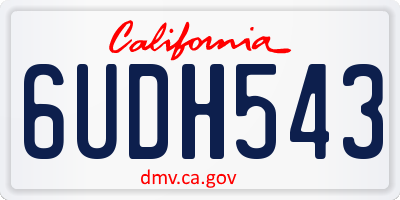 CA license plate 6UDH543