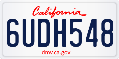 CA license plate 6UDH548