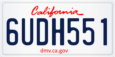 CA license plate 6UDH551