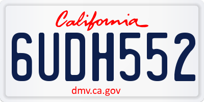 CA license plate 6UDH552