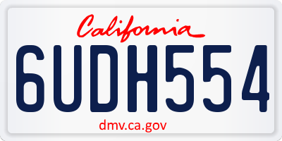 CA license plate 6UDH554