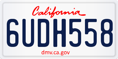 CA license plate 6UDH558