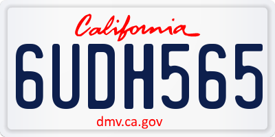 CA license plate 6UDH565