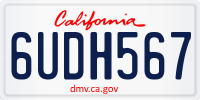 CA license plate 6UDH567