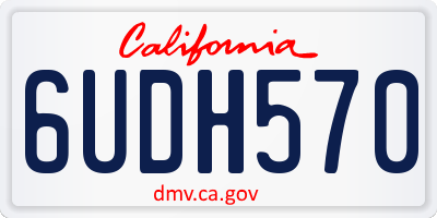 CA license plate 6UDH570