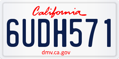 CA license plate 6UDH571