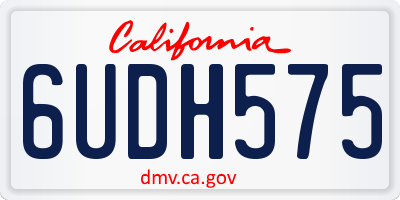 CA license plate 6UDH575