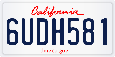 CA license plate 6UDH581