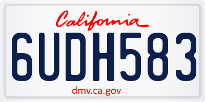 CA license plate 6UDH583