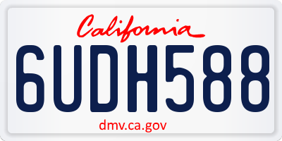 CA license plate 6UDH588