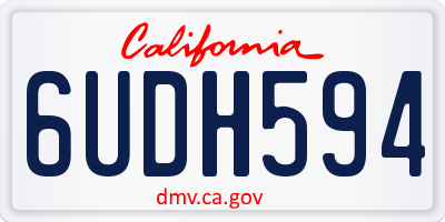 CA license plate 6UDH594