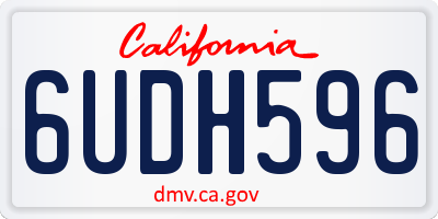 CA license plate 6UDH596