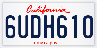 CA license plate 6UDH610