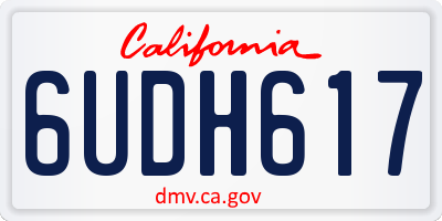 CA license plate 6UDH617