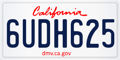 CA license plate 6UDH625