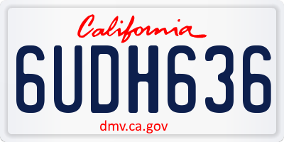 CA license plate 6UDH636