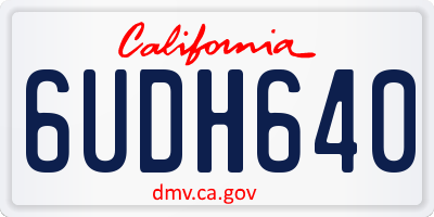 CA license plate 6UDH640