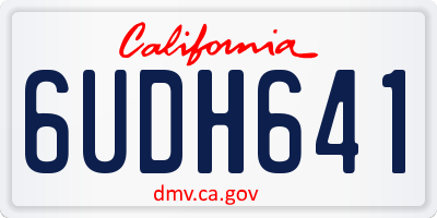 CA license plate 6UDH641