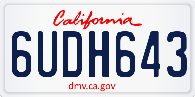 CA license plate 6UDH643