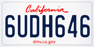 CA license plate 6UDH646