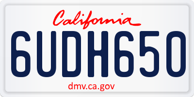 CA license plate 6UDH650