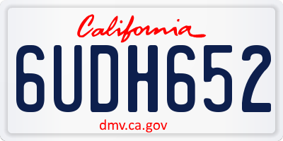 CA license plate 6UDH652