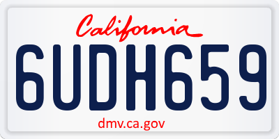 CA license plate 6UDH659