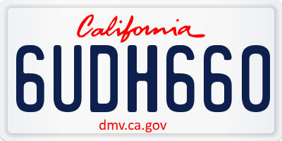 CA license plate 6UDH660