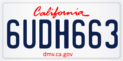 CA license plate 6UDH663