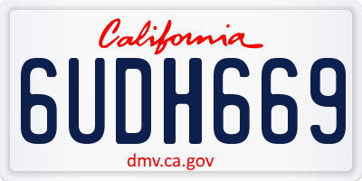 CA license plate 6UDH669