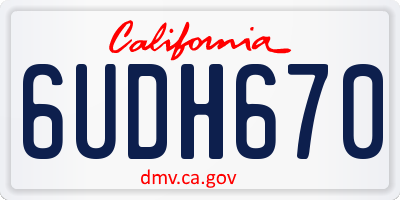 CA license plate 6UDH670