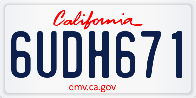 CA license plate 6UDH671
