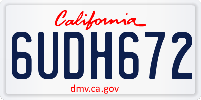 CA license plate 6UDH672