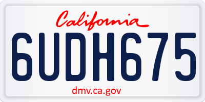 CA license plate 6UDH675