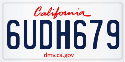 CA license plate 6UDH679