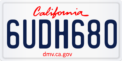 CA license plate 6UDH680