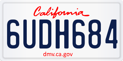 CA license plate 6UDH684