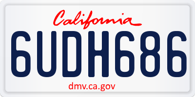 CA license plate 6UDH686