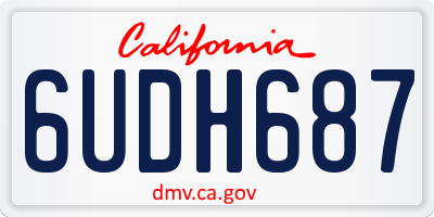 CA license plate 6UDH687