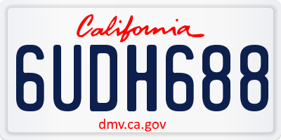 CA license plate 6UDH688