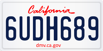 CA license plate 6UDH689