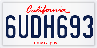 CA license plate 6UDH693